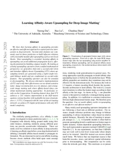 Learning Affinity-Aware Upsampling for Deep Image Matting