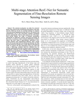 Multi-stage Attention ResU-Net for Semantic Segmentation of
  Fine-Resolution Remote Sensing Images