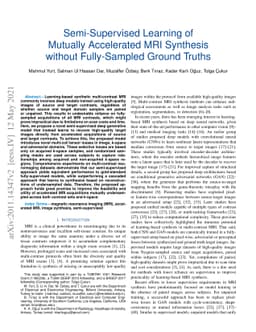 Semi-Supervised Learning of Mutually Accelerated MRI Synthesis without
  Fully-Sampled Ground Truths