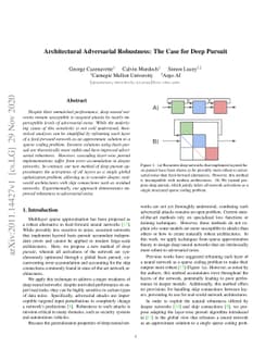 Architectural Adversarial Robustness: The Case for Deep Pursuit