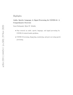 Audio, Speech, Language, & Signal Processing for COVID-19: A
  Comprehensive Overview