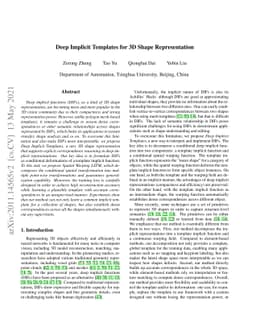 Deep Implicit Templates for 3D Shape Representation