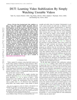 DUT: Learning Video Stabilization by Simply Watching Unstable Videos