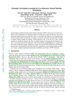 Dynamic Curriculum Learning for Low-Resource Neural Machine Translation
