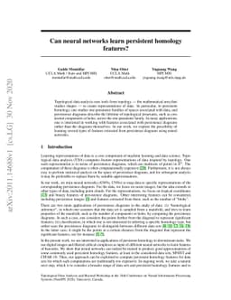 Can neural networks learn persistent homology features?