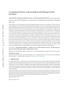 A Comprehensive Review on Recent Methods and Challenges of Video
  Description