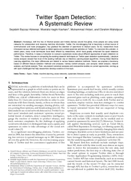 Twitter Spam Detection: A Systematic Review
