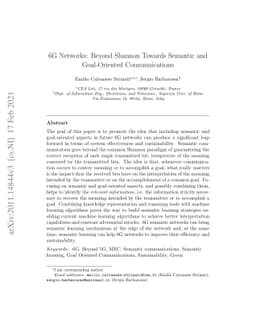 6G Networks: Beyond Shannon Towards Semantic and Goal-Oriented
  Communications