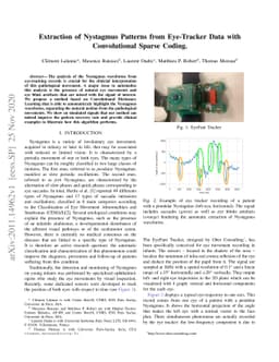Extraction of Nystagmus Patterns from Eye-Tracker Data with
  Convolutional Sparse Coding