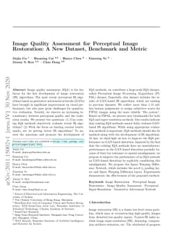 Image Quality Assessment for Perceptual Image Restoration: A New
  Dataset, Benchmark and Metric