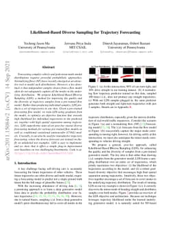 Likelihood-Based Diverse Sampling for Trajectory Forecasting