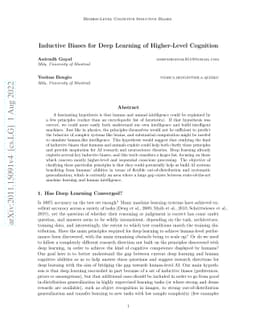 Inductive Biases for Deep Learning of Higher-Level Cognition