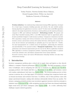 Deep Controlled Learning for Inventory Control