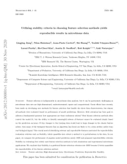 Utilizing stability criteria in choosing feature selection methods
  yields reproducible results in microbiome data
