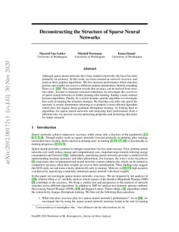 Deconstructing the Structure of Sparse Neural Networks