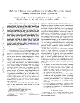 RaP-Net: A Region-wise and Point-wise Weighting Network to Extract
  Robust Features for Indoor Localization