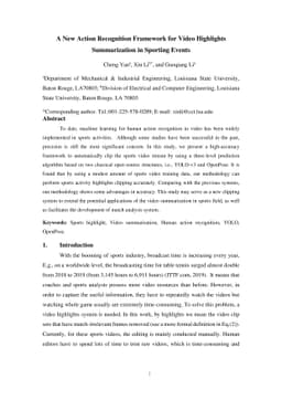 A New Action Recognition Framework for Video Highlights Summarization in
  Sporting Events