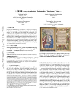 HORAE: an annotated dataset of books of hours