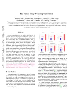 Pre-Trained Image Processing Transformer