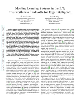 Machine Learning Systems in the IoT: Trustworthiness Trade-offs for Edge
  Intelligence