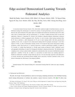 Edge-assisted Democratized Learning Towards Federated Analytics