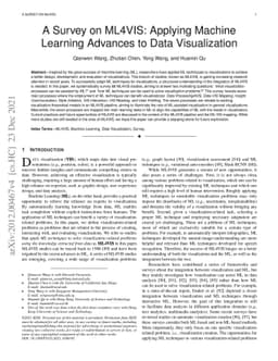 A Survey on ML4VIS: Applying Machine Learning Advances to Data
  Visualization