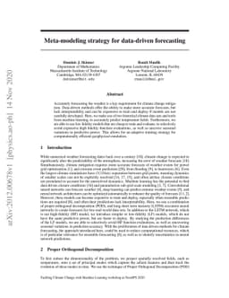 Meta-modeling strategy for data-driven forecasting