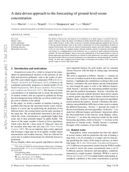 A data-driven approach to the forecasting of ground-level ozone
  concentration