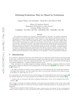 Debiasing Evaluations That are Biased by Evaluations