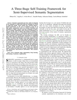 A Three-Stage Self-Training Framework for Semi-Supervised Semantic
  Segmentation