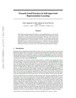 Towards Good Practices in Self-supervised Representation Learning