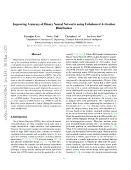 Improving Accuracy of Binary Neural Networks using Unbalanced Activation
  Distribution