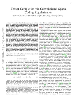 Tensor Completion via Convolutional Sparse Coding Regularization