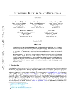 Information Theory in Density Destructors