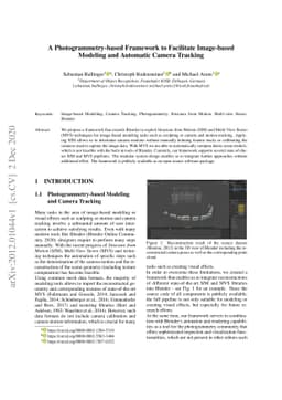 A Photogrammetry-based Framework to Facilitate Image-based Modeling and
  Automatic Camera Tracking