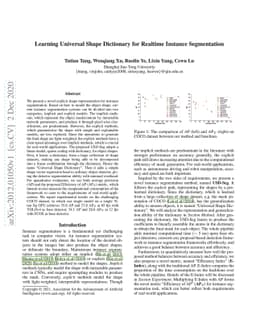 Learning Universal Shape Dictionary for Realtime Instance Segmentation