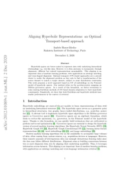 Aligning Hyperbolic Representations: an Optimal Transport-based approach