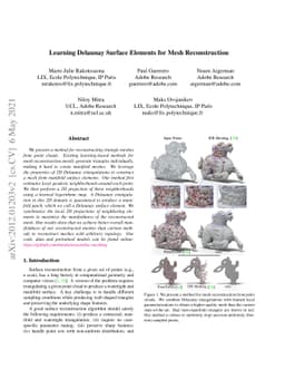 Learning Delaunay Surface Elements for Mesh Reconstruction