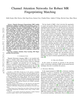 Channel Attention Networks for Robust MR Fingerprinting Matching