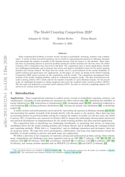 The Model Counting Competition 2020