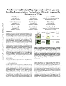 A Self-Supervised Feature Map Augmentation (FMA) Loss and Combined
  Augmentations Finetuning to Efficiently Improve the Robustness of CNNs