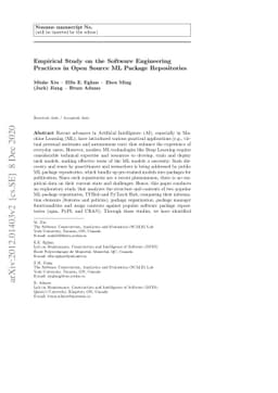 Empirical Study on the Software Engineering Practices in Open Source ML
  Package Repositories