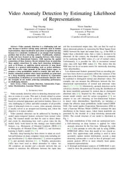 Video Anomaly Detection by Estimating Likelihood of Representations