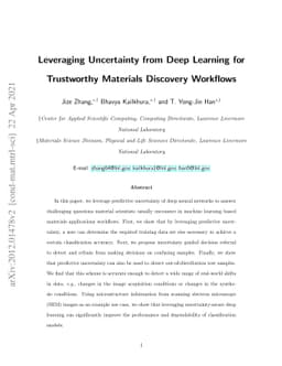 Leveraging Uncertainty from Deep Learning for Trustworthy Materials
  Discovery Workflows