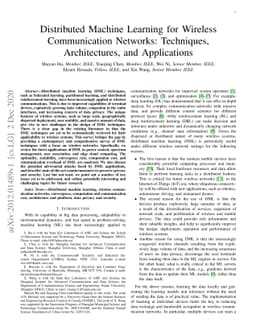 Distributed Machine Learning for Wireless Communication Networks:
  Techniques, Architectures, and Applications