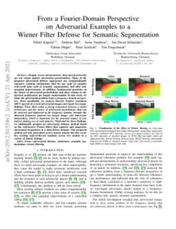 From a Fourier-Domain Perspective on Adversarial Examples to a Wiener
  Filter Defense for Semantic Segmentation