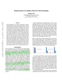 Regularization via Adaptive Pairwise Label Smoothing