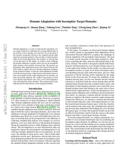 Domain Adaptation with Incomplete Target Domains