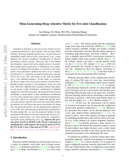 Meta-Generating Deep Attentive Metric for Few-shot Classification