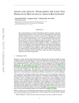 Adapt-and-Adjust: Overcoming the Long-Tail Problem of Multilingual
  Speech Recognition